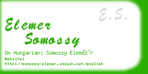 elemer somossy business card